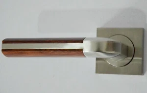 Manija de puerta interna/externa chapa de roble acabado de acero cuadrado rosa L09-335 - Imagen 1 de 7