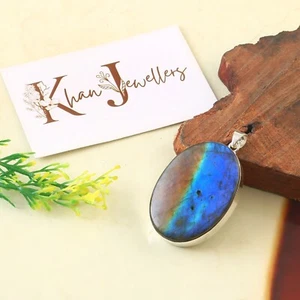 925 Sterling Silver Multi Blue Fire Labradorite Pendant For Women Jewellery. - Picture 1 of 3