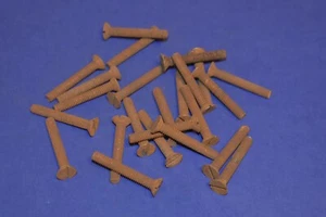 24 Vintage 12-24 x 1 1/2" Slotted Flat Head Steel Machine Screw Bolt 7/16" Head - Picture 1 of 3