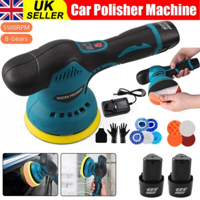 KARTOLS Cordless Car Buffer Polisher with 2x 12V Rechargeable Battery Brushless Polisher