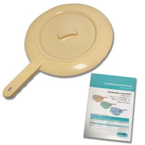 Steckbecken Bettpfanne Stechbecken aus Hostalen, Schleifengriff, Deckel, 32 cm - Bild 1 von 6