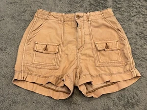 American Eagle Highest Rise 90s Boyfriend Shorts Corduroy Womens 0 Beige Khaki - Picture 1 of 6