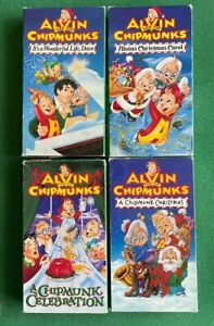 4 Chipmunks - Christmas - Wonderful Life - Carol - Celebration VHS + FREE DVD