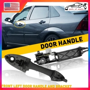 Left Side Door Exterior Handle and Bracket Black for 2000-2007 Ford Focus - Picture 1 of 18