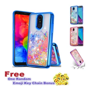 For LG Q7 Bling Glitter Sparkle Liquid Quicksand TPU Silicone Case Cover - Picture 1 of 9