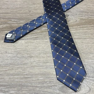 JoS A Bank 1905 handgefertigte Luxus-Krawatte aus 100 % Seide neu mit Etikett blau kariert und Karos - Bild 1 von 11