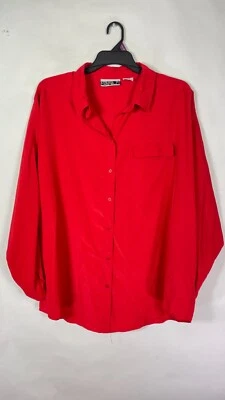 Женская блуза Roberta D Castelli топ на пуговицах с длинным рукавом красная большого размера 26/28. - Изображение 1 из 4