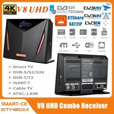 DVB S2X/T2/C/ATSC-J83B Twin Tuner Combo TV Box Sat Receiver 4K UHD Decoder - Bild 1 von 4