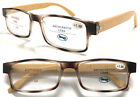 L335 Mens Womens Quality Reading Glasses/Imitate Wood Effect Spring Hinge Arms