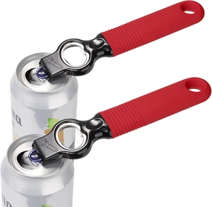 Soda Can Opener and Beer Bottle Opener Bartender with 4.2" Long Silicone Handle, - Picture 1 of 6