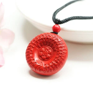Cinnabar Incantation Pendant Energy Natural Red Jewelry Necklace Stone Men - Picture 1 of 10