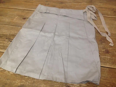 Aida Tan Khaki Wrap Short Cotton Spandex Short Skirt Assymetrical Pleats Small - Image 1 of 3