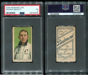 T206 George Merritt ~~ PSA 3 *sharp* ~~ Piedmont 350 back