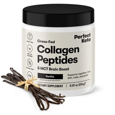 Perfect Keto Collagen Peptides Protein Powder with MCT Oil Grass Fed Hydrolyz... - Image 1 of 4