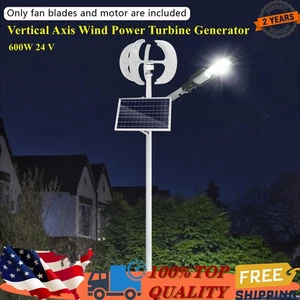 600W 24V Vertical Axis Wind Power Turbine Generator Controller Home Windmill - Picture 1 of 15