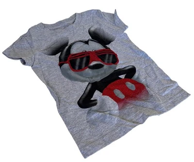 Disney Girls Mickey Mouse Shades Graphic Gray Short Sleeve Shirt Size XXS - Image 1 of 3