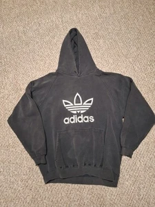Sudadera con Capucha De Colección Años 90 00 Adidas Trifolio Logo Deletreado Pesada XL - Imagen 1 de 11