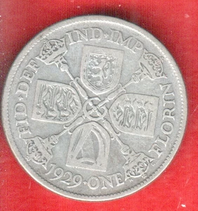 GREAT BRITAIN FLORIN 1929 SILVER - Bild 1 von 2