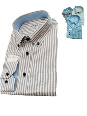 camicia uomo Attore RIGHE LARGHE BOTTON DOWN regular fit manica lunga cotone - Immagine 1 di 4