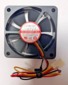 Evercool 60mm x 15mm 12V EC6015M12BA Computer Case Ball Bearing Fan 3-Pin - Picture 1 of 1