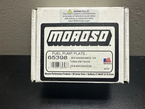 Moroso 65398; Fuel Pump Plate w/Fittings Black for Chevy, Chrysler, Ford - Picture 1 of 4