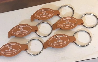 Set Lot Of 5 New Miller Lite Beer NFL Football Themed Logo Bottle Opener Keyring - Image 1 of 4