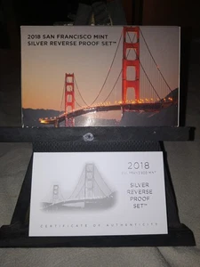 2018-S United States Mint Silver Reverse Proof Set in Box w/ COA - Picture 1 of 8