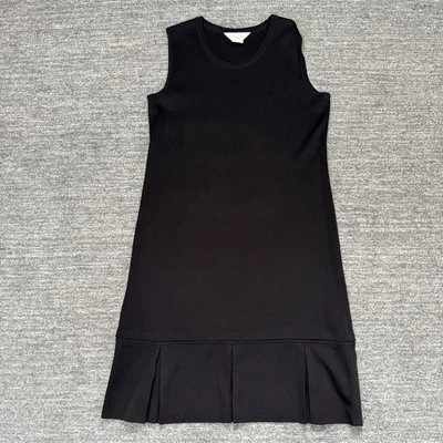 Vestido Exclusivo Misook Mujer Mediano Negro Plisado Tenis Acrílico Tejido Preppy Foto 1 de 4