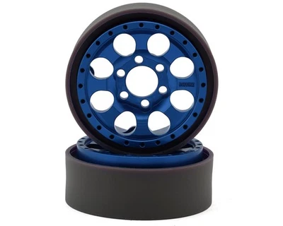Vanquish Products KMC KM237 Riot 1.9" Beadlock Crawler Wheels (Blue) (2) - Image 1 of 4