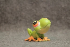 Authentischer Littlest Pet Shop LPS hellgrün orange Frosch #264 - Bild 1 von 3