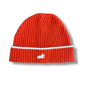 Akoo Empire Red Knit Beanie Hat One Size Acrylic Ribbed Logo Streetwear - Picture 1 of 6