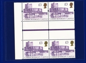 1997 SG1995 £3 Carrickfergus Castle Enschede UK20 Interpanneau Block (4) UM pfsx - Picture 1 of 2