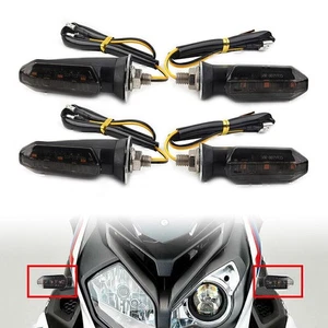 4x Universal Motorcycle Smoke LED Turn Signal Indicator Amber Blinker Light Lamp - Foto 1 di 10