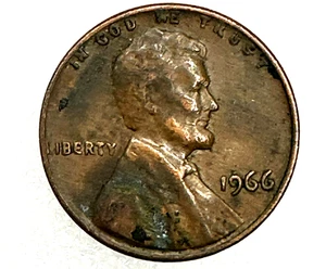 1966 Lincoln Cent Fehlermünze "L" auf Rand und 2 Stempelchips Vorderseite - Bild 1 von 2