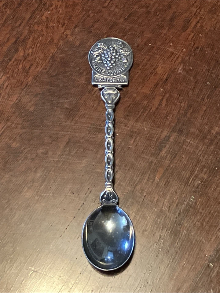 Cuchara moderna de mediados de siglo de plata de ley, 14,9 g, probada, región vinícola de California Foto 1 de 4