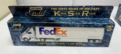 Matchbox Gold Collection King Size Rigs Fed Ex Truck & Trailer 1996 vintage - Image 1 of 4