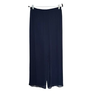 NWTS Alex Evenings 12 Blue Chiffon Polyester Wide Leg Lined Elastic Waist Pants - Picture 1 of 10