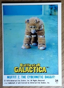1978 Battlestar Galactica U.K Edition Card 34 MUFFIT 2 THE CYBERNETIC DAGGIT - Picture 1 of 3