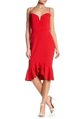 Выпуск Нью-Йорк твердое пеплум кромки платье, раздельный v-образным вырезом, без рукавов, маленький, $589 новый с Ярлыками - Изображение 1 из 2