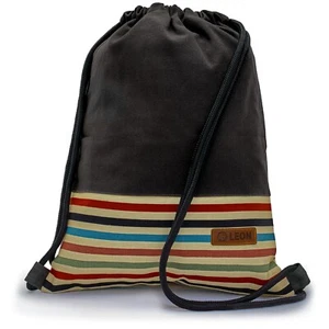 Leon By Bers Premium Turnbeutel Rucksack 35x45cm "SCHWARZ STREIFEN BUNT" - Bild 1 von 6