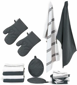 Kitchen Towels and Dishcloths Sets - 16 Pc Kitchen Essentials for New Home, Heat - Picture 1 of 12