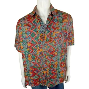 MARKS & SPENCER mens size Large shirt colourful St Michael 100% cotton loud - Picture 1 of 6