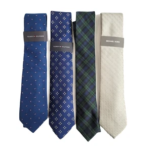 Kors & Hilfiger Necktie Lot Mens One Size 4 Ties Various Colors & Patterns NEW - Picture 1 of 6