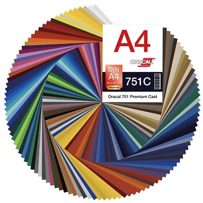 ORAFOL Plotterfolie DIN A4 Bogen 30x20cm ORACAL 751C Folie Vinyl Autofolie Plottfolie