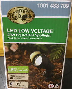 Hampton BAY 20Watt Low Voltage Black Integrated LED Outdoor Landscape Spot Light