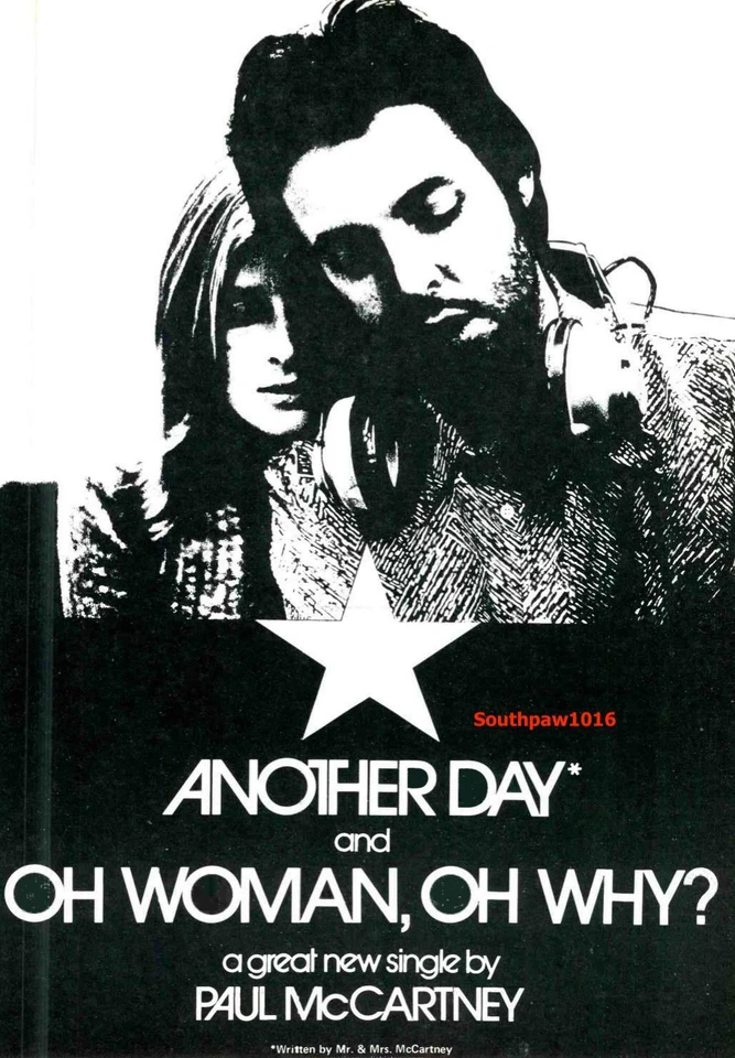 1971 Paul McCartney "Another Day" Song Release Music Industry Promo Reprint Ad - Image 1 of 1