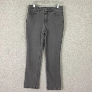 CHARTER CLUB Jeans Womens 10S Grey Mid Rise Straight Leg Med Wash Denim - Picture 1 of 15
