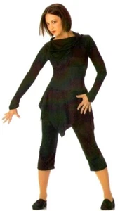 Slam Erwachsene XL schwarz Tanz Kostüm Tunika & Hose Hexe Gothic Schaukasten neu - Bild 1 von 4