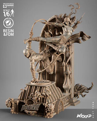Kit Modelo Estatua Escultura Resina Daredevil & Elektra Sin Pintar/Sin Montar Foto 1 de 4
