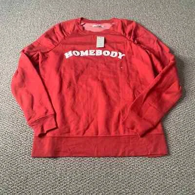 Maurices Womens Sweatshirt Size XS Red Homebody Crew Neck Pullover Long Sleeve - Image 1 of 4